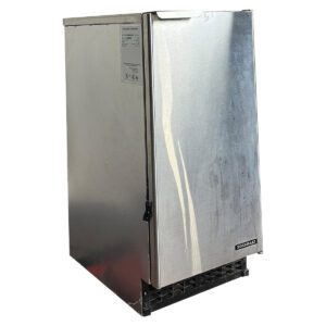 Used AM-50BAE-AD Top Hat Cuber Ice Machine – Air-Cooled, ADA Compliant This undercounter ice machine produces up to 55 lbs. of top hat ice cubes per day and includes 22 lbs. of built-in storage. Designed for front in, front out airflow, it fits seamlessly under ADA-compliant counters and is UL-approved for outdoor use. Produces up to 55 lbs. of ice daily 22 lbs. built-in storage capacity Undercounter design (less than 34” tall) Front in, front out airflow Easily disassembled water circuit for cleaning Dimensions: 14 7/8”W x 22 5/8”D x 31 1/2”H Electrical: 115V/60Hz/1Ph, 3.8A 6-ft. cord with NEMA 5-15 plug Ideal for bars, restaurants, and outdoor settings requiring reliable ice production