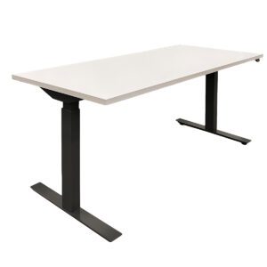 Used 69" W Knoll Height Adjustable Desk in White W/ Dark Gray Frame