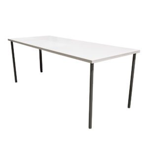 59" W White Standing Table Dimensions: 59" wide x 30" deep x 27" high This table offers a functional addition to various commercial settings. White Finish f Spacious Surface Dimensions: 59" W x 30" D x 27"H  Ideal for offices, collaborative workspaces, and break rooms.