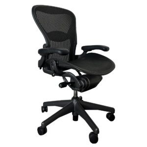 Used Herman Miller Aeron B Dual Function Task Chair (2015) Experience ergonomic comfort with the Herman Miller Aeron B Task Chair, designed for dual functionality and support. Its adjustable features and breathable mesh back ensure comfort during long work sessions. Dual-function adjustment for tailored comfort Breathable mesh back promotes airflow Size B for medium-sized individuals Adjustable tilt and tension settings Dimensions: 26.1/2"W x 21"D x 40"H Ideal for professional offices and home workspaces needing enhanced ergonomic support.