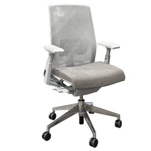 Used Haworth Very Task Chair in Grey with White Frame & Polished Metal Base