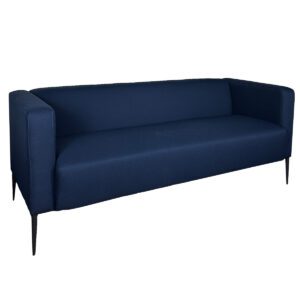 Used AIS Chic 3-Seater Sofa n Blue Upholstery W/ Black Metal Legs This AIS Chic 3-seater sofa provides a comfortable seating solution with fixed cushions for support. The black metal legs ensure stability, while the blue upholstery adds a refined touch. Fixed cushions for structured support Black metal legs for durability Spacious seating for three Dimensions: Overall: 73”W x 30.5”D x 29”H \ Seat: 61.5”W x 21”D x 19”H Ideal for lounges, reception areas, and collaborative spaces.