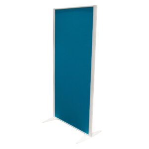 Used 32"W Freestanding Divider With Blue Upholstery & White Frame Measuring 32" wide and 64" high, this freestanding divider combines style and practicality, making it a versatile solution for various commercial settings. Blue Upholstery White Frame Freestanding Dimensions: 32" W x 64"H  Perfect for Creating Separate Spaces or Adding Privacy