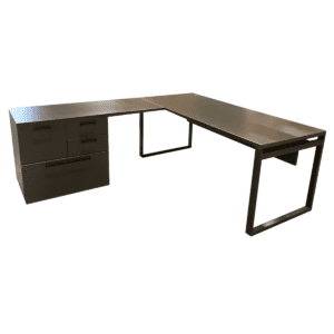 72" L-shape Desk In Espresso W/ Combo File RH