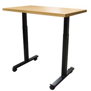 Used 37" W Maple Laminated Manual Height Adjustable Table W/ Black Base This height-adjustable table features a maple laminated top with a sleek black base, offering versatile functionality for various workspace needs. The manual height adjustment allows for flexibility, accommodating different working preferences. Maple Laminated Top Black Base Manual Height Adjustment Dimensions: 37" wide x 21" deep x 27"- 36" high Ideal for offices, executive suites, and collaborative workspaces.