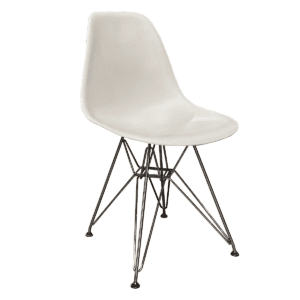 Used Herman Miller Eames Molded Plastic Side Chair With Wire Base Designed for commercial use, this molded plastic side chair offers a durable and functional seating solution for a range of business environments. Crafted with a sturdy polypropylene shell and wire base, it’s engineered for high-traffic commercial settings such as offices, break rooms, waiting areas, and collaborative spaces. The chair's sleek design and matte finish offer both durability and comfort, making it a smart choice for professional spaces. Polypropylene shell with a matte white finish Wire base Dimensions: 19"W x 15"D x 32"H Perfect for offices, conference rooms, and shared spaces.