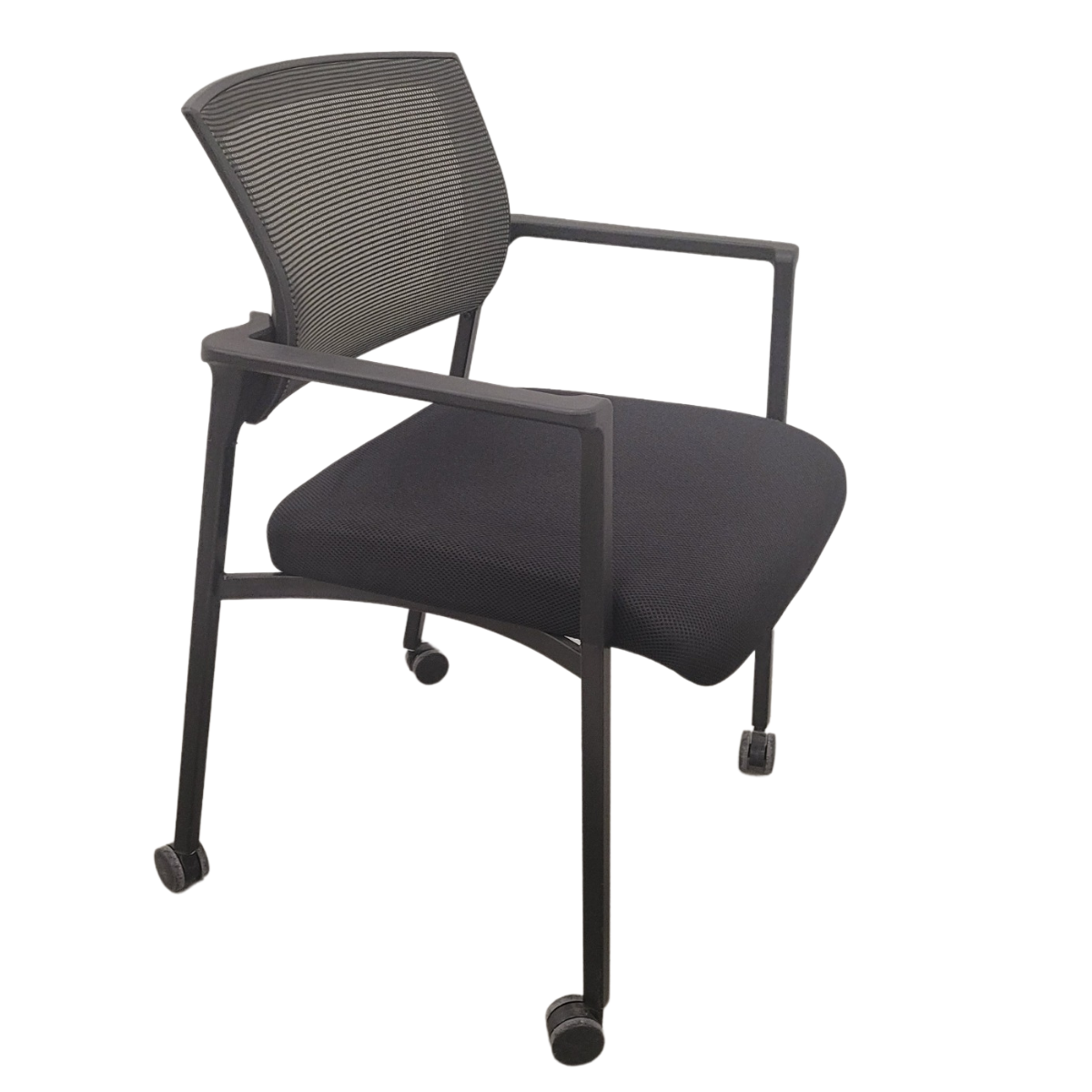 Compel Speedy Series Mesh-back Side Chair W/ Casters | Office Furniture ...
