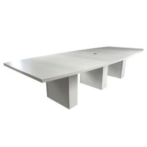 Used Groupe Lacasse Boat-Shaped Conference Table in White Laminate